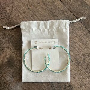 Kendra Scott Birdie Hoop Earring Teal Aggate